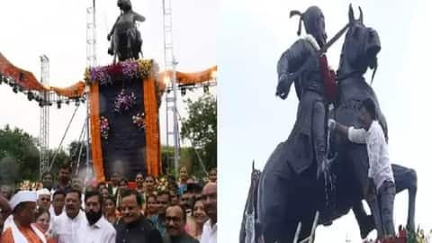 NCP Conducts Purification Of Chhatrapati Shivaji Maharaj’s Statue With Milk After CM Shinde Inaugurated It At Aurangabad