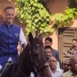 BJP MP Naveen Jindal Makes a Statement Riding a Horse to Cast Vote in Haryana Elections