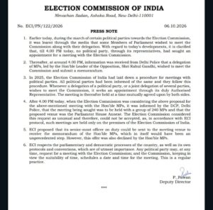 ECI Rejects Meeting Request of Rahul Gandhi-Led 240 MPs, Cites Protocol; Opposition Protests Over SIR