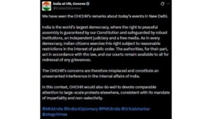 India Rejects UN Remarks On Delhi Protest Detentions, Labels Them “Unwarranted Interference”